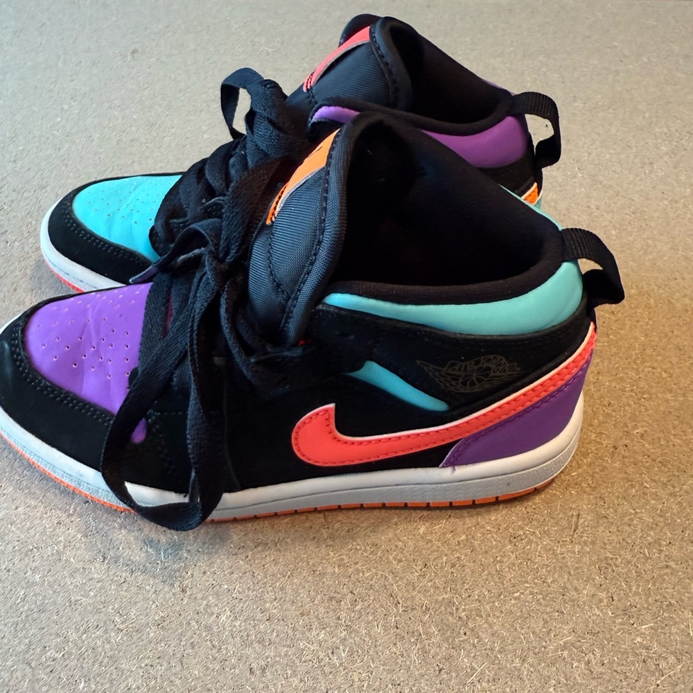 Colorful Kids Nike Air Jordan Sneakers - Picture 3 of 5